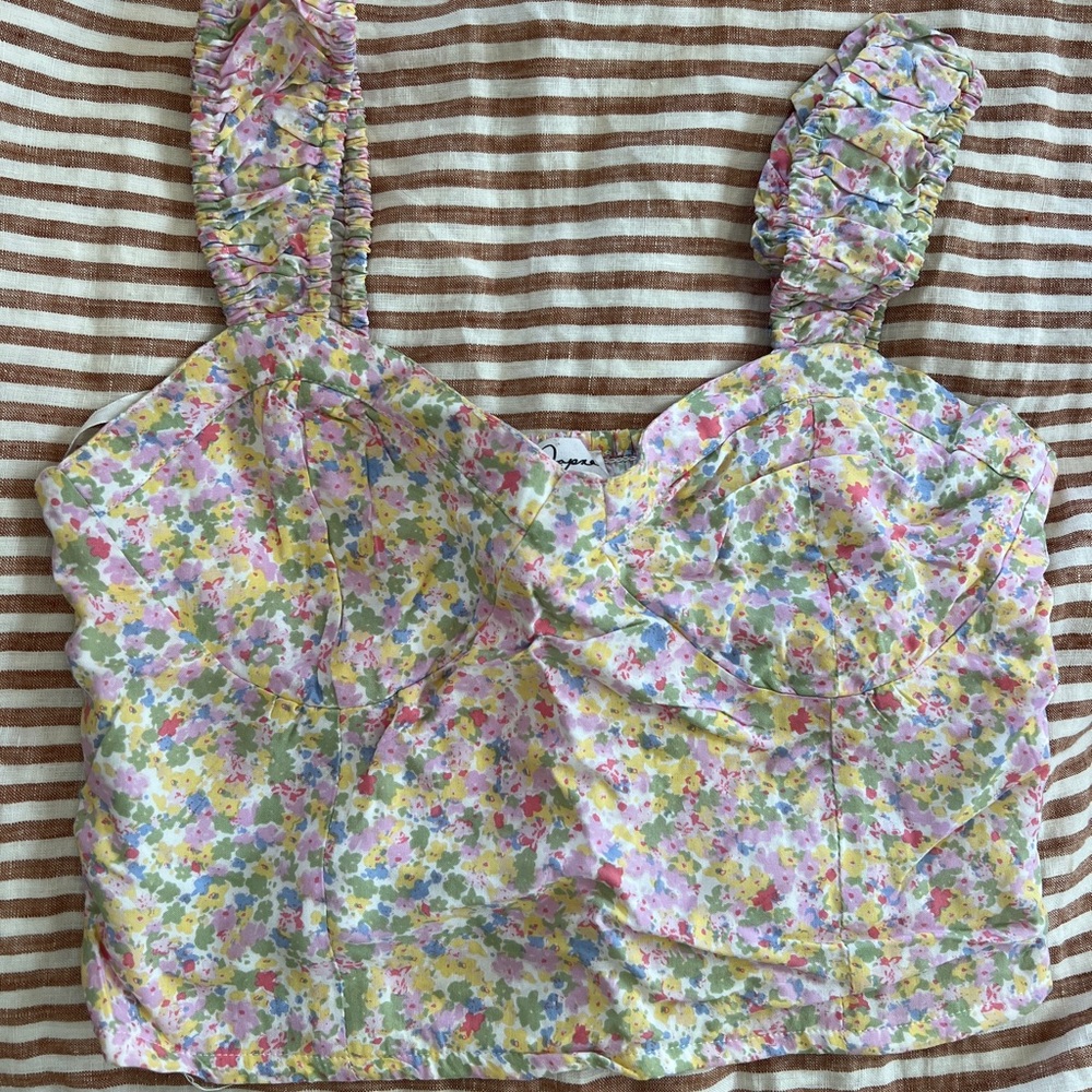 colorful floral top